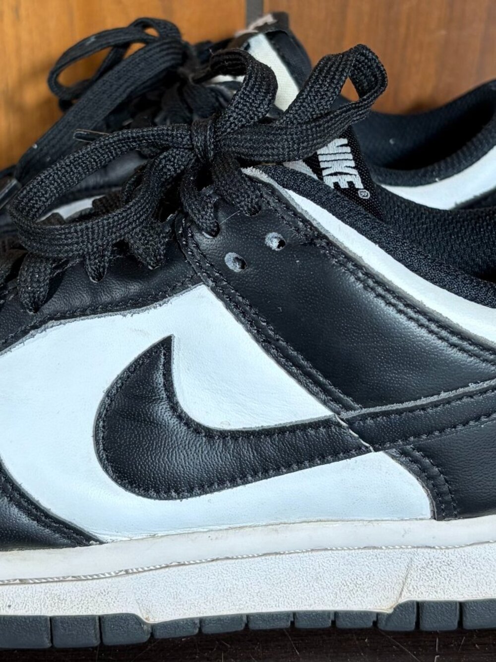 Nike Dunk Low Black White Sneakers Womens Sz 7.5 - GUC